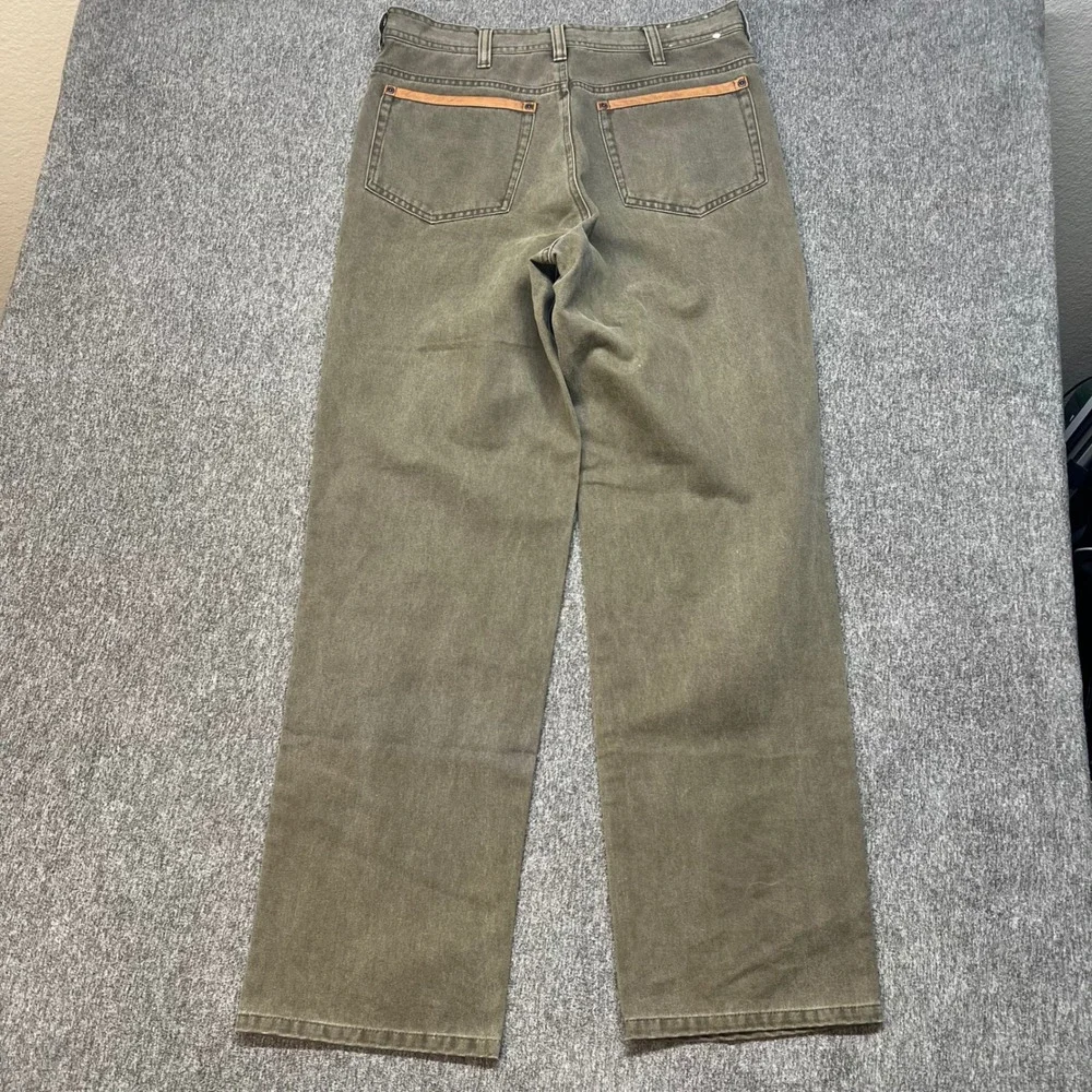 Orvis Sporting Traditions Men Olive Green Canvas Straight Leg Pants Size 32 000